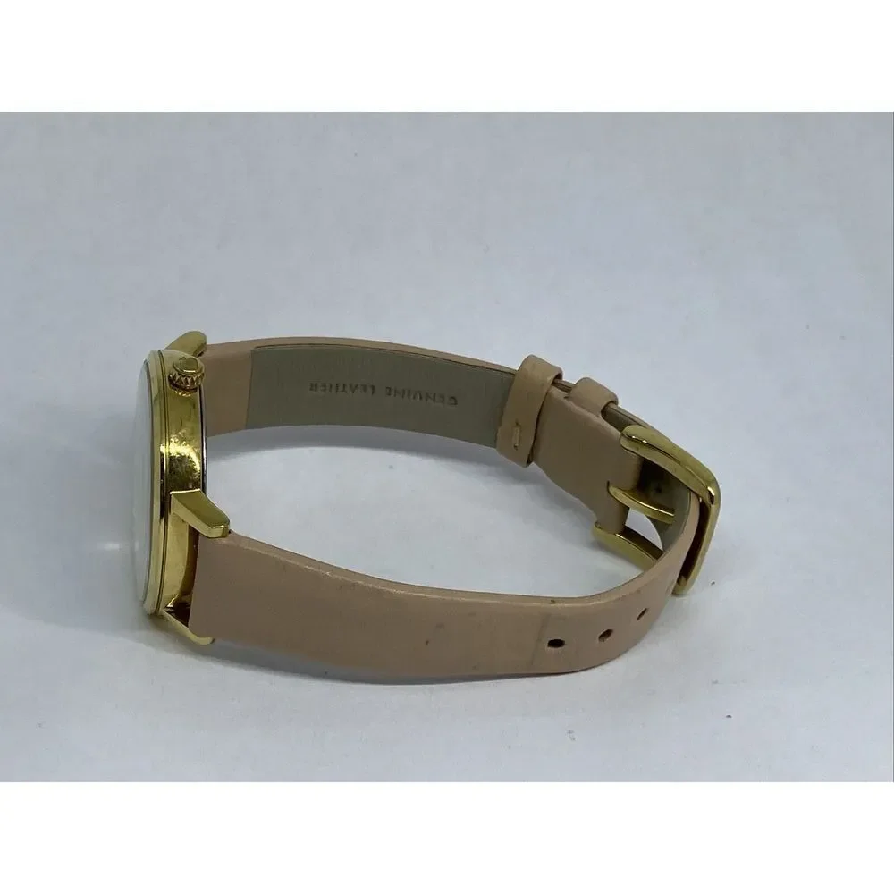 Kate Spade New York 0073 Women Beige Leather White Analog Dial Wrist Watch XX557